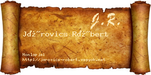 Járovics Róbert névjegykártya